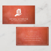 レザー実在エテート |不動産仲介業者エージェント 名刺 (正面/裏面)