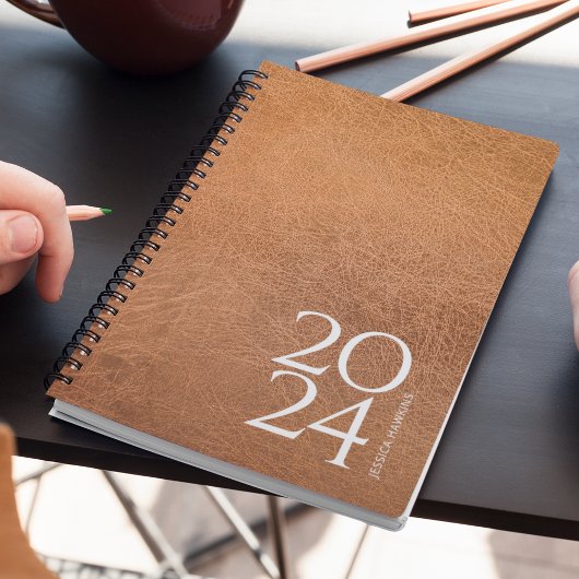 レザー擦り切れたイメージパーソナル202x週間 プランナー手帳