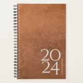 レザー擦り切れたイメージパーソナル202x週間 プランナー手帳 (正面)