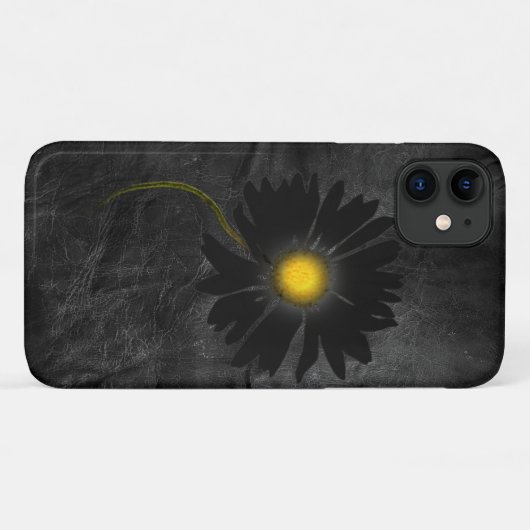 レザー白熱［赤熱］光を放つの黒デイジー Case-Mate iPhoneケース (裏面(横))