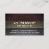 レザー石板カラーブロック | QRコード 名刺 (正面)