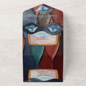 レザー芸術的テクスチャアートデザイン オールインワン招待状 (外側)