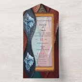 レザー芸術的テクスチャアートデザイン オールインワン招待状 (内側)