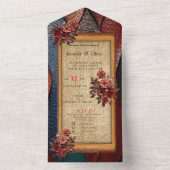 レザー芸術的テクスチャアートデザイン オールインワン招待状 (内側)