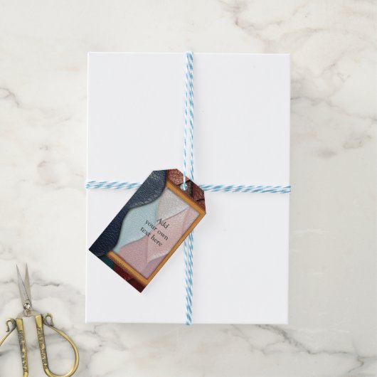 レザー芸術的テクスチャアートデザイン ギフトタグ (より糸付き)