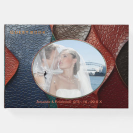 レザー芸術的テクスチャアートデザイン ゲストブック