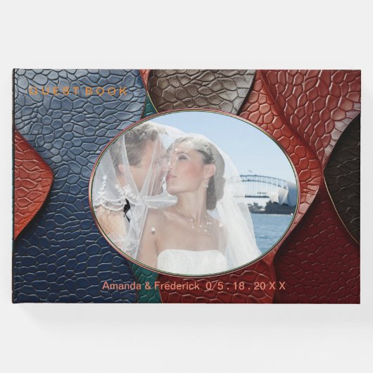 レザー芸術的テクスチャアートデザイン ゲストブック (正面)