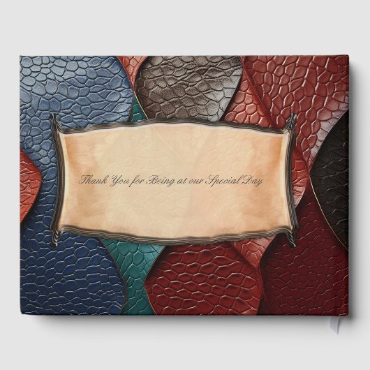 レザー芸術的テクスチャアートデザイン ゲストブック (裏面)