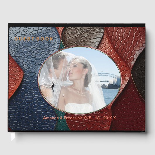 レザー芸術的テクスチャアートデザイン ゲストブック (正面)