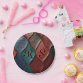 レザー芸術的テクスチャアートデザイン ペーパープレート (パーティー)