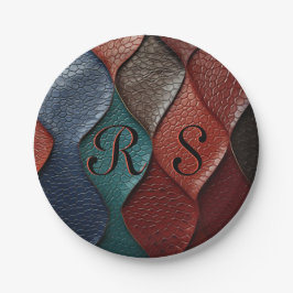 レザー芸術的テクスチャアートデザイン ペーパープレート