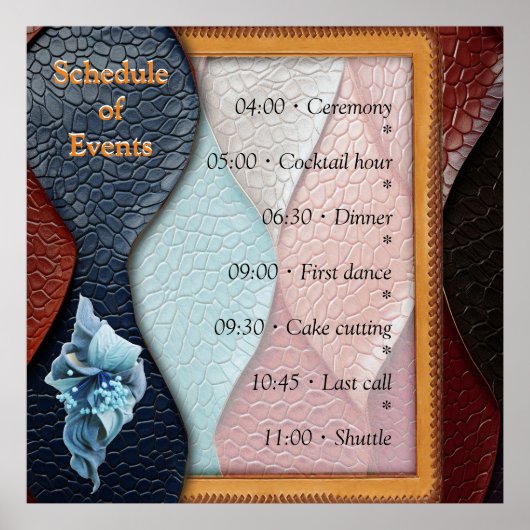 レザー芸術的テクスチャアートデザイン ポスター (正面)