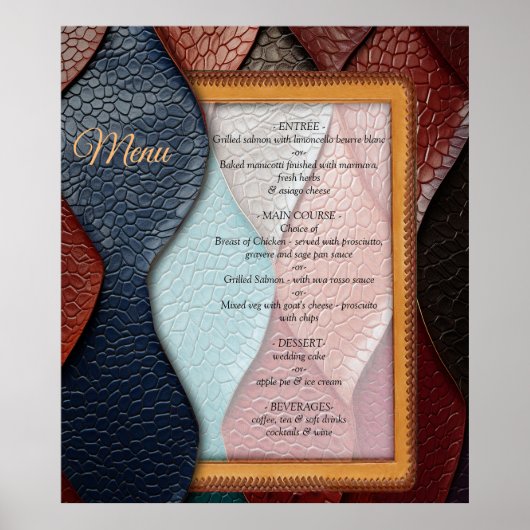 レザー芸術的テクスチャアートデザイン ポスター (正面)