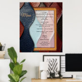 レザー芸術的テクスチャアートデザイン ポスター (ホームオフィス)