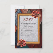 レザー芸術的テクスチャアートデザイン 出欠カード (正面)