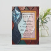 レザー芸術的テクスチャアートデザイン 招待状 (スタンド正面)