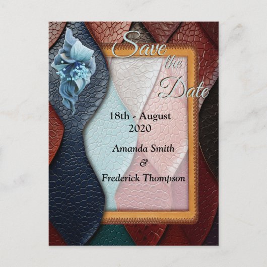 レザー芸術的テクスチャアートデザイン 案内ポストカード (正面)