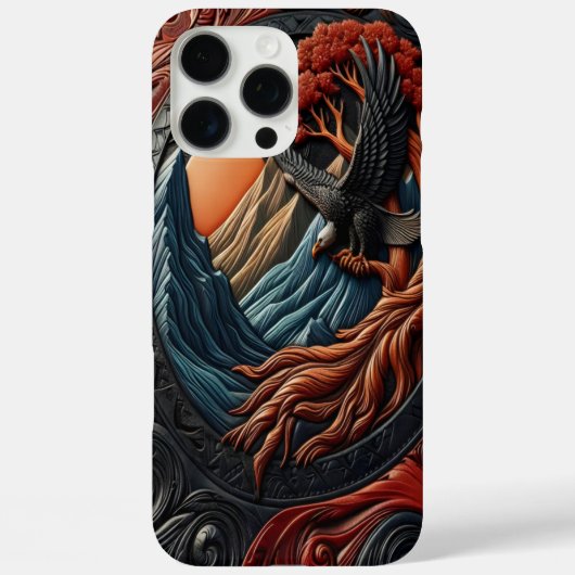 レザー調 イーグル ネイチャー シーン Case-Mate iPhoneケース (裏面)