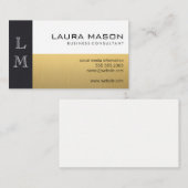 レザー金ゴールドホワイト 名刺 (正面/裏面)