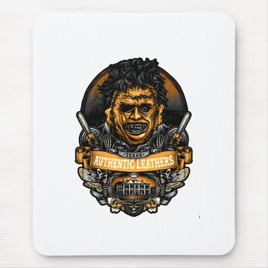 レザー顔、ホラー、ハロウィーン マウスパッド (正面)