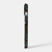 レザー ウエスタン カントリークロス 茶 iPhone 15ケース (左側面)