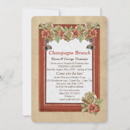 レザー & スウェード テクスチャ アート ウェディング シャワー 招待状