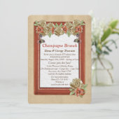 レザー & スウェード テクスチャ アート ウェディング シャワ 招待状 (スタンド正面)