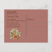 レザー&スエードのテクスチャアート日付を保存 案内ポストカード (裏面)