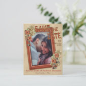 レザー&スエードのテクスチャアート日付を保存 案内ポストカード (スタンド正面)