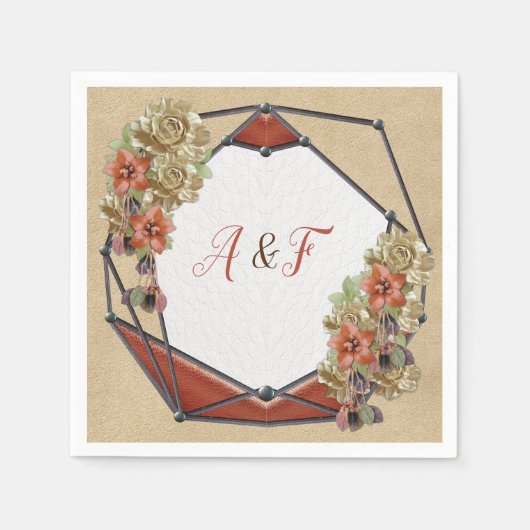 レザー&スエードテクスチャアートナプキンス スタンダードカクテルナプキン (正面)