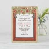 レザー&スエードテクスチャアート結婚式招待状 招待状 (スタンド正面)