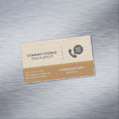 レザー | ステッチされた茶色の革の背景 マグネット名刺 (インサイチュ)