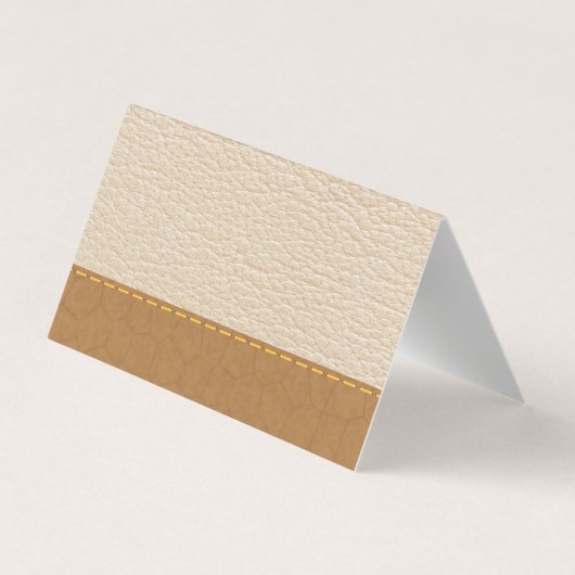 レザー | ステッチされた茶色の革の背景 名刺 (裏面)