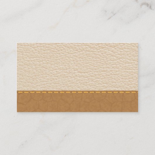 レザー | ステッチされた茶色の革の背景 名刺 (裏面)