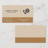 レザー | ステッチされた茶色の革の背景 名刺 (正面/裏面)