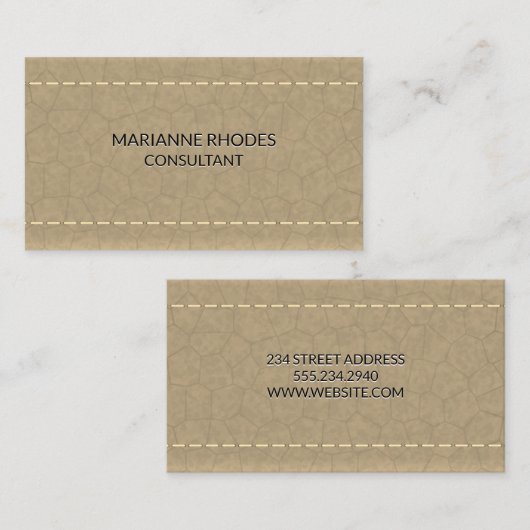 レザー | ステッチ 名刺 (正面/裏面)