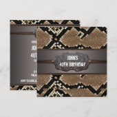 レザー スネーク スキン バースデー パーティー 招待状 (正面/裏面)