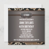 レザー スネーク スキン バースデー パーティー 招待状 (裏面)