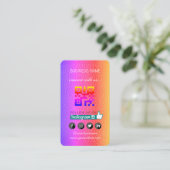 レザー - ソーシャルメディアのQRコード 名刺 (スタンド正面)