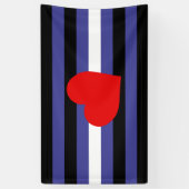 レザー・プライドフラグとハート 横断幕 (縦)