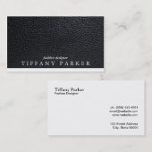 レザー/ホワイトアクセント 名刺 (正面/裏面)