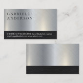 レザー |メタリックテクスチャの背景 |エグゼクティブ 名刺 (正面/裏面)