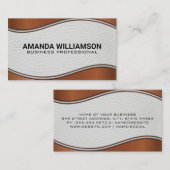 レザー |メタル波トリム 名刺 (正面/裏面)