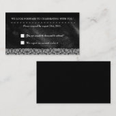 レザー ラック＆メタルスタッド RSVP 受付カード エンクロージャーカード (正面/裏面)