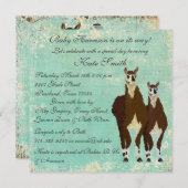 レザー ラマのベビー招待状 招待状 (正面/裏面)