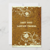 レザー&レース結婚式招待状 招待状 (裏面)