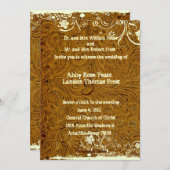 レザー&レース結婚式招待状 招待状 (正面/裏面)