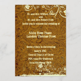 レザー&レース結婚式招待状 招待状