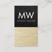 レザー |木材 名刺 (正面)