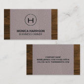 レザー |木製トリム 名刺 (正面/裏面)